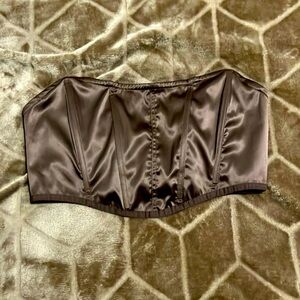 GARAGE Brown strapless corset top